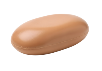 Single brown oval pill capsule isolated on transparent background