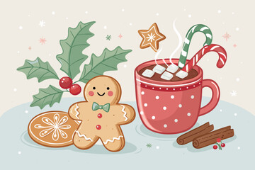 Cute Christmas Featuring Gingerbread Cooki Creative Visual Suitable for Design