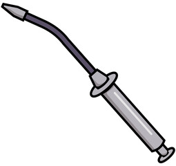 Amalgam Carrier Dental Instrument Lineart Illustration Editable Color Vector