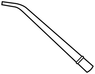 Dental Aspirator Suction Tool Line Illustration Editable Color Vector