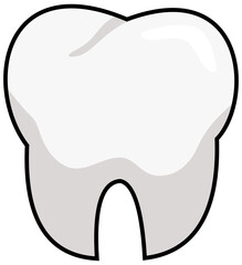 Dental Tooth Model Lineart Illustration Editable Color Vector