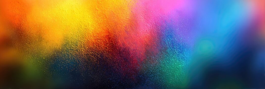 Abstract art of vibrant colors in a blurred, painterly design. It blends orange, yellow, pink, blue, and green