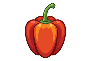 One vibrant red bell pepper with green stem presents a fresh, appealing look