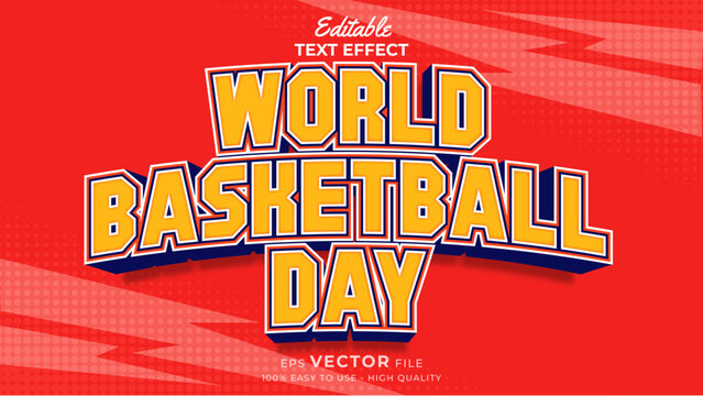World Basketball Day - Editable Text Effect