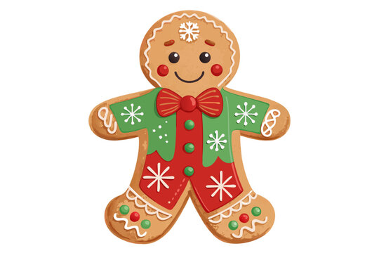 Vibrant Christmas Gingerbread Man With Decorative High-Quality Stock Image