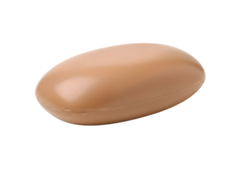 Single brown oval pill isolated on transparent background