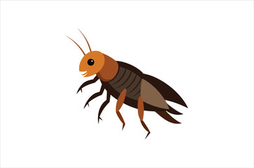 A simple illustration of a brown cockroach on a white background