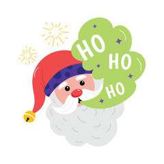 Naklejka premium Ho Ho Ho Balloon vector sticker illustration.