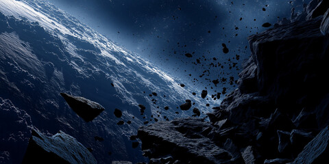 Asteroid mining mission outer space resource extraction asteroid belt cosmic environment innovative concept for resource utilization