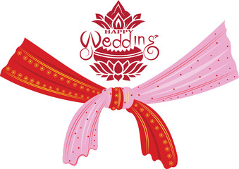 Indian wedding gathbandhan dupatta design.