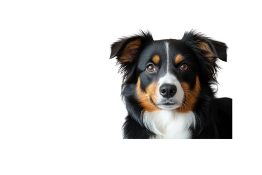 Loyal Gaze of a Border Collie: A captivating portrait of a border collie, its intelligent eyes and alert expression radiating a sense of unwavering loyalty and affection.