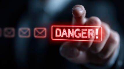 A hand points to a glowing 