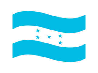 Minimalist wavy style Honduras flag symbol