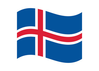 Obraz premium Minimalist wavy style Iceland flag symbol