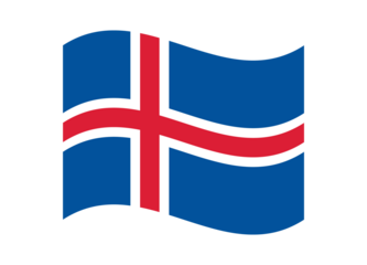 Minimalist wavy style Iceland flag symbol