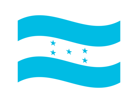 Minimalist wavy style Honduras flag symbol