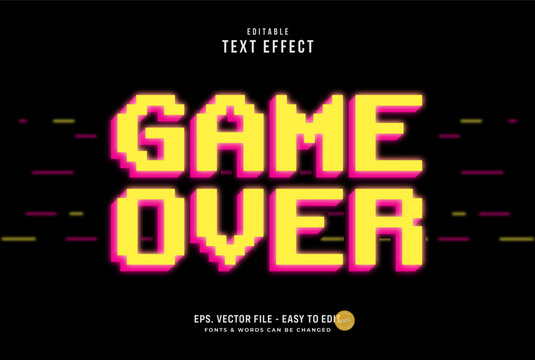 Game Over 8-Bit Pixel Text Effect