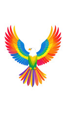 Obraz premium Vibrant Rainbow Eagle Spreading Majestic Wings in Flight.