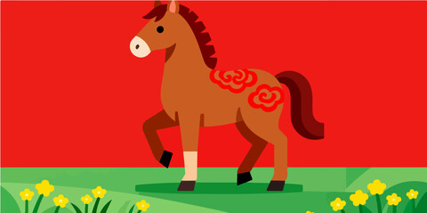 Background of the Year of the Horse Poster