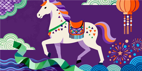 Background of the Year of the Horse Poster