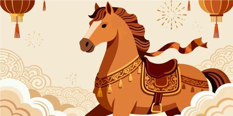 Background of the Year of the Horse Poster