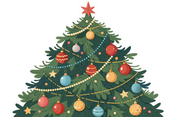 Showcasing Decorated Christmas Tree Top With Orna Beautiful Creative Visual