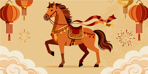 Background of the Year of the Horse Poster