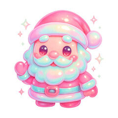 Fototapeta premium PNG Cute pastel Santa illustration