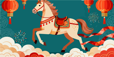 Background of the Year of the Horse Poster