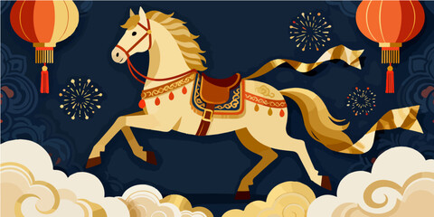 Background of the Year of the Horse Poster