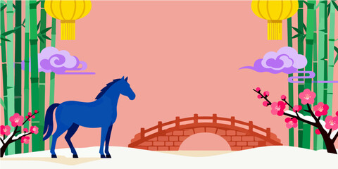 Background of the Year of the Horse Poster