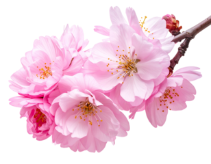 Delicate pink blossoms on a branch