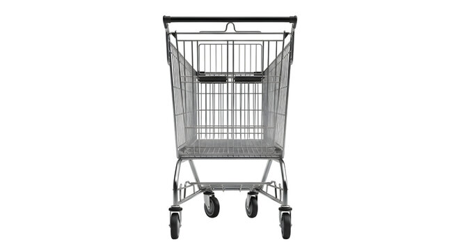 Abstract shopping cart outline on black background for modern design