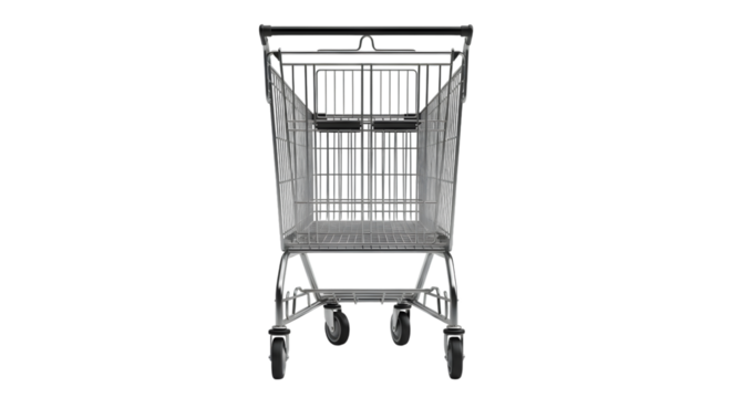 Abstract shopping cart outline on black background for modern design