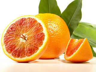 Blood Oranges on white Background