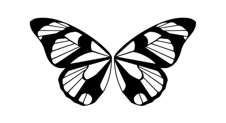 Vector of butterfly wings, geometric shapes, symmetrical design, isolated, clean stroke