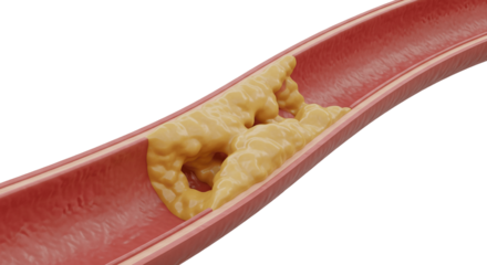 3D Realistic Human Vein Partially Blocked by Fat Smooth Clean Surface Simple Anatomy PNG