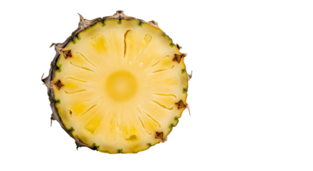 Pineapple slice juicy isolated on transparent background