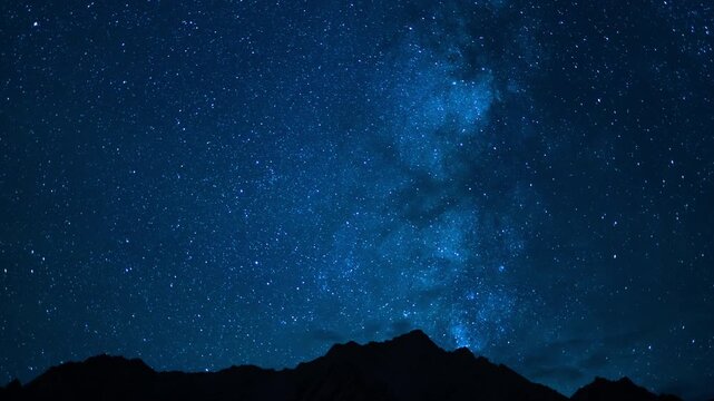 Delta Aquarids Meteor Shower and Milky Way Galaxy 50mm Southwest Sky Tilt Up Over Mt Whitney Blue Sierra Nevada California 