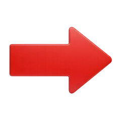 Red arrow pointing right direction isolated on transparent background
