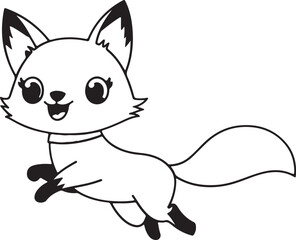  Adorable kawaii fox jumping vector image