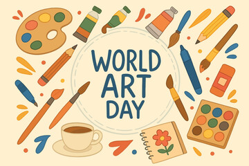 vector illustration of a world art day