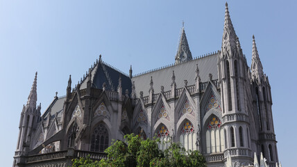Fototapeta premium India, Karnataka, Mysuru, Beautiful View and Architecture of St. Joseph's Cathederal (St. Philomena's shrine), Early 20th Century Monument.