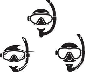 Snorkel and dive mask icon vector image