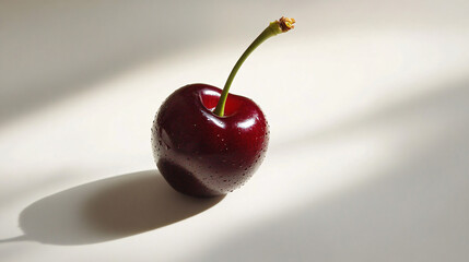 Fresh cherry still life conveys summer sweetness and healthy eating temptation
