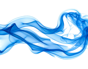 Wispy blue vapor flows across a black background