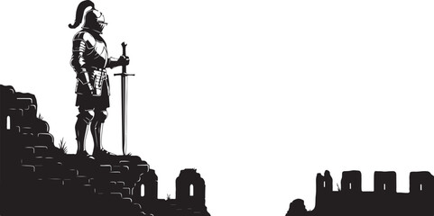 Abstract vector illustration and sketch of a black silhouette bird and house design in nature drawing