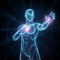 Digital Twin Human Figure Composed of Light Points in Space