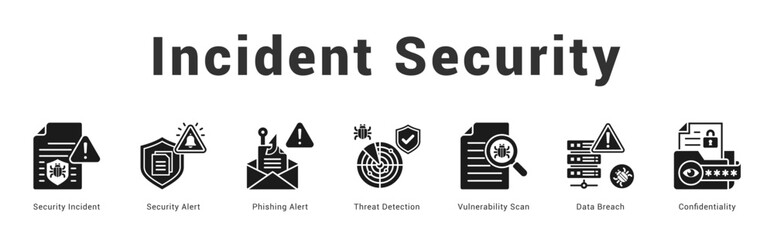 Incident Security Modern and clean web banner illustration featuring thematic icons for visual communication