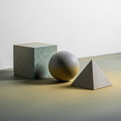 Minimalist Composition of Geometric Shapes from Ocean Plastic Waste